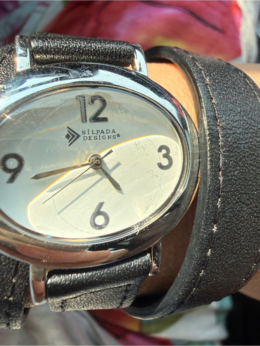 Black Leather Wrap Watch
